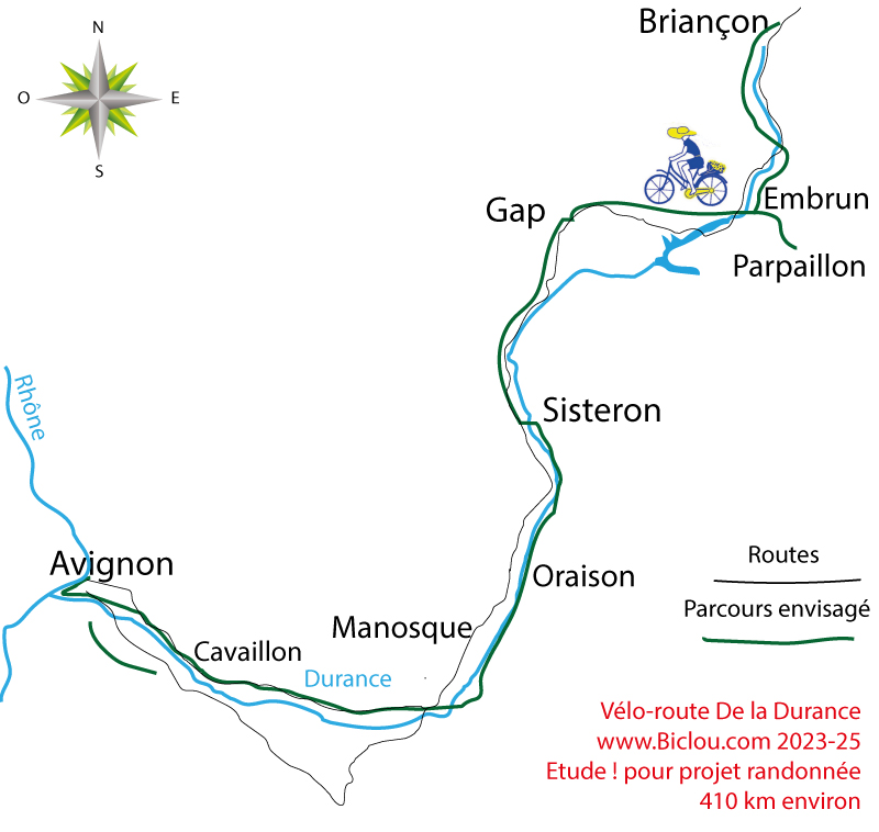 Carte vlo route de la Durance (etude) par claudio 2023