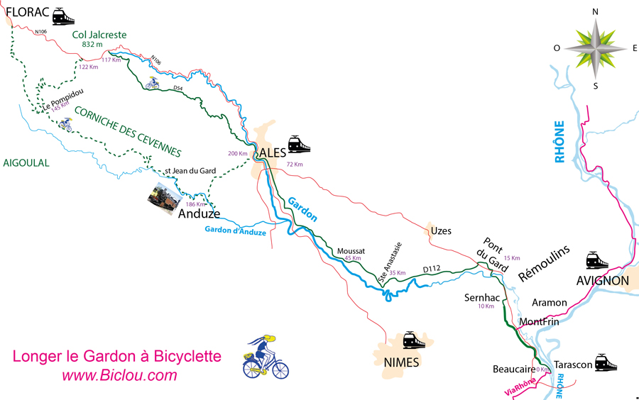carte-balade-bicyclette-cevennes-vallée-gardon