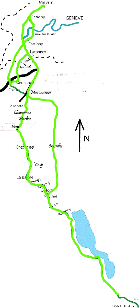 carte genève annecy faverges by bike en 2017