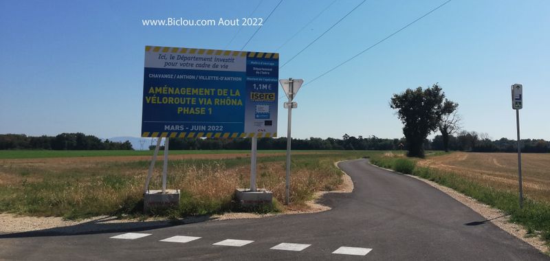 Nouvelle voie verte sur ViaRhôna du côté de Villette d'Anthon en 2022