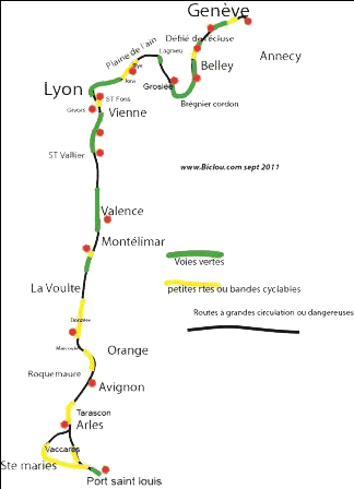 carte Genève la mer by bike 2014