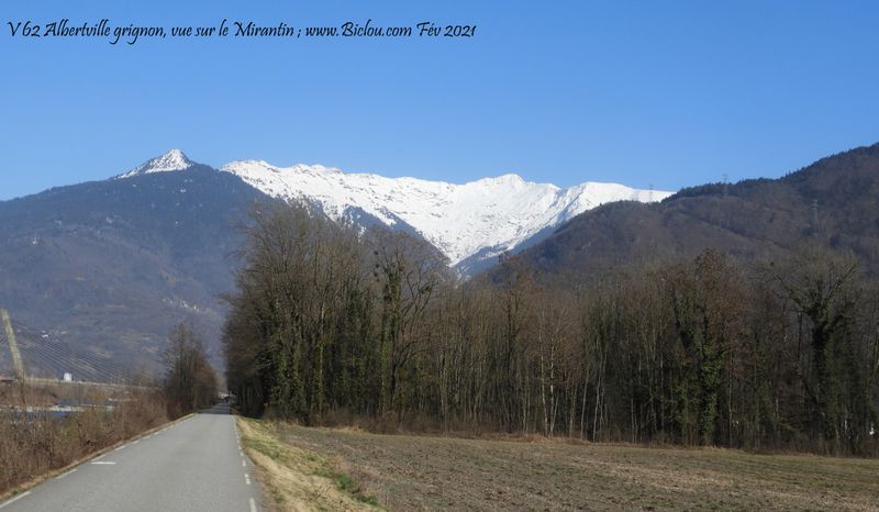 Véloroute ; V62 : retour vers Faverges : Gilly sur Isère , Grignon, Albertville : Vue sur le Mirantin
