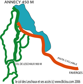 carte de situation col de Leschaux