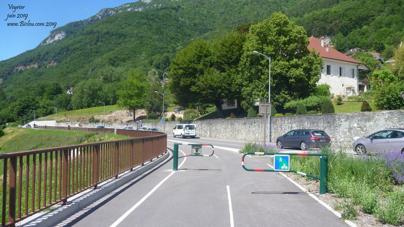 Véloroute du lac d'Annecy ; Sortie de Veyrier ; raccord avec la piste cyclable