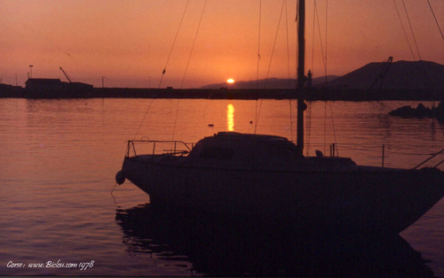 coucher de soleil sur Propriano 1978
