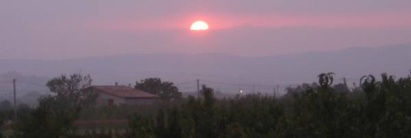 Vue sur les monts d'Ardèche depuis la drôme et Crest en 2004