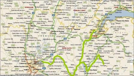 carte geneve lyon viarhone 2007