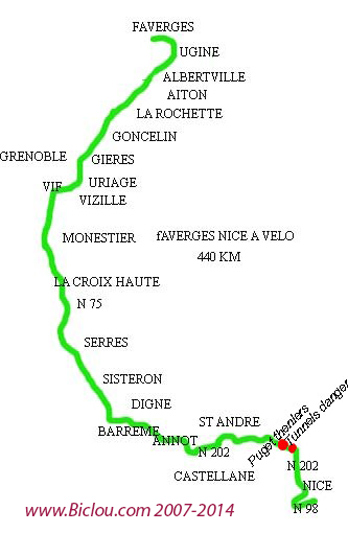 de faverges grenoble Nice à vélo
