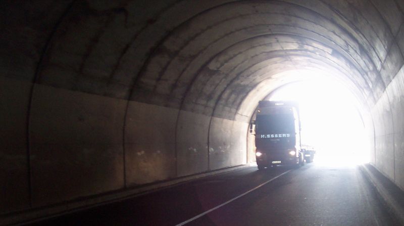 ViaRhôna passage sous le Tunnel de Virignin la Balme sur la D 504 en 2009