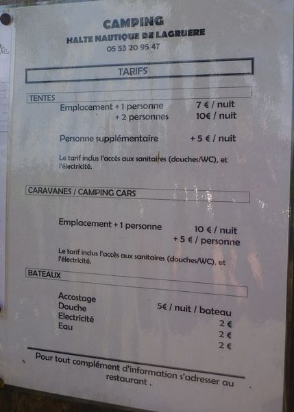 Camping halte nautique de Lagruere