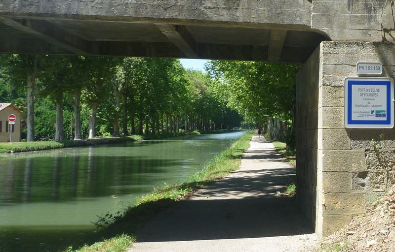 PK 161, point de repérage sur le canal latéral à la Garonne