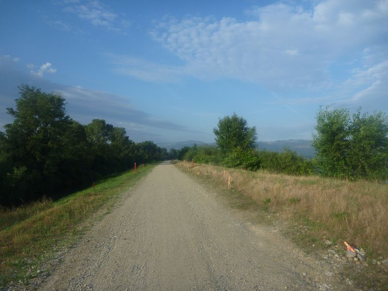 La via rhôna à la sortie de Tain l'Hermitage en 2010