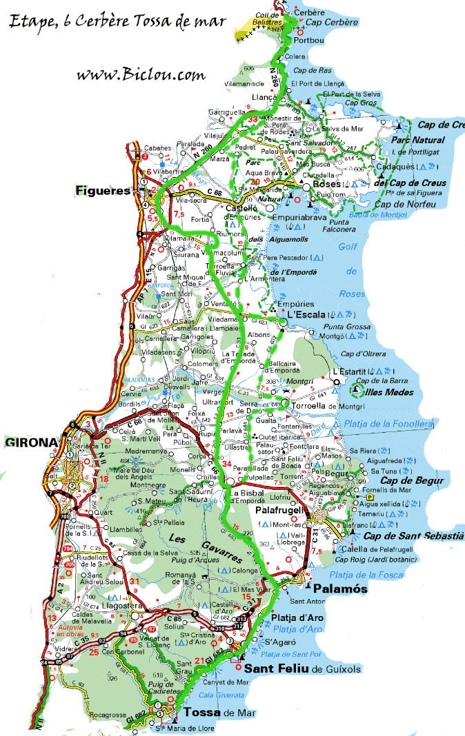 carte entrée en espagne à bicyclette