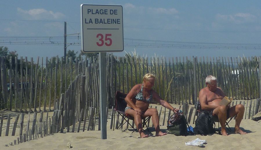 Papies and mamies sur la plage de la Baleine en mai 2011