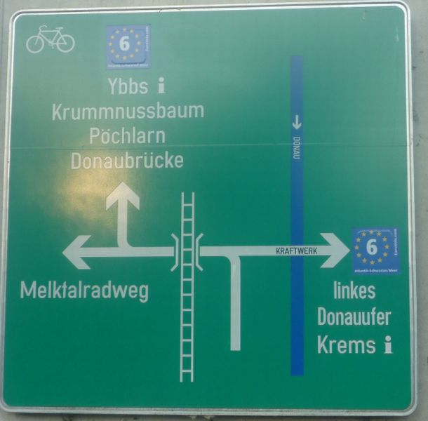 Deux options euro vélo six sur les rives du Danube a Melk
