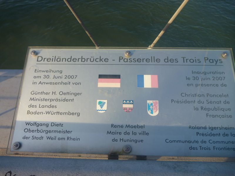 Dreinlanderbrucke passerelle des trois pays a Bâle en 2012