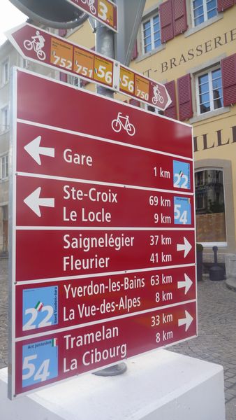 Balisage suisse a vlo a la chaux de fonds