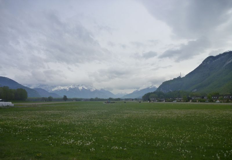 VDelta du Rhône en Suisse : vue sur la camargue suisse et le Valais en fond en 2012