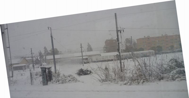 Tempête de eige en gare de Grenoble le 28 octobre 2012