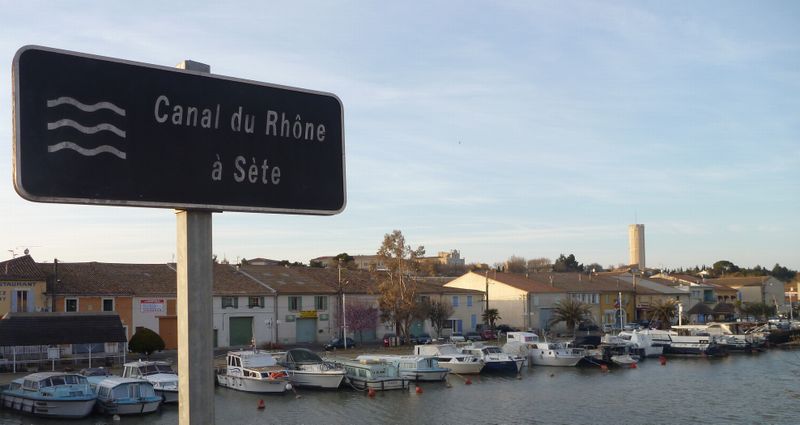 Le canal du Rhône à Sète du côté de Palavas en 2012