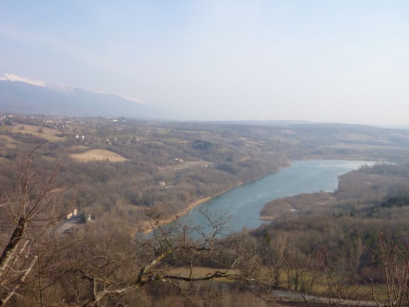 Le rhône vu du balcon du défilé de l'écluse sur la Viarhôna en 2012