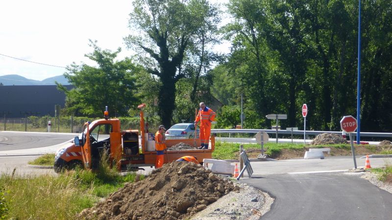 Travaux sur Viarhôna en 2013 au Pouzin