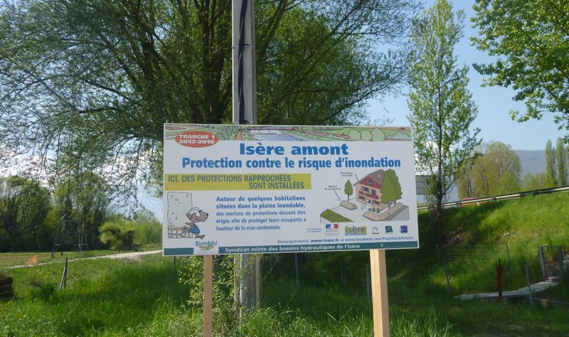 Isère amont de Grenoble, travaux protection inondations en 2013