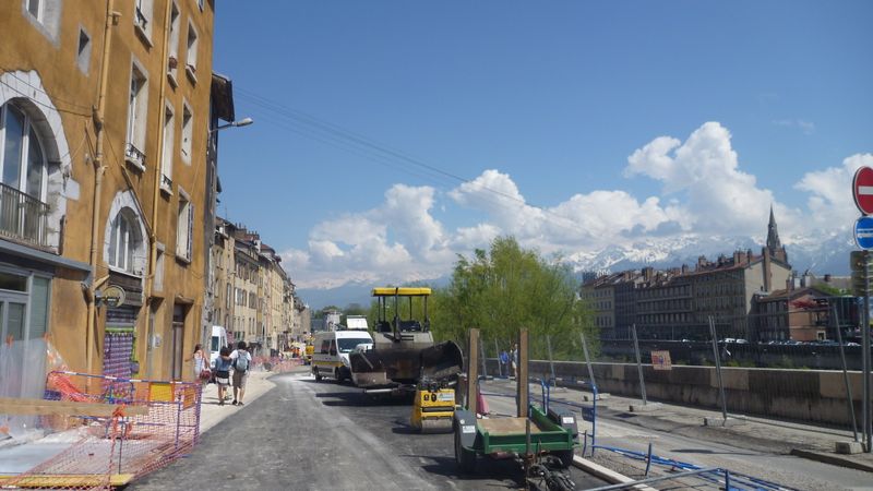 Travaux sur les quais à Grenoble en 2013