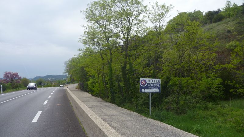La D 86 du côté de Cruas en Ardèche en 2013 : Roulable à vélo