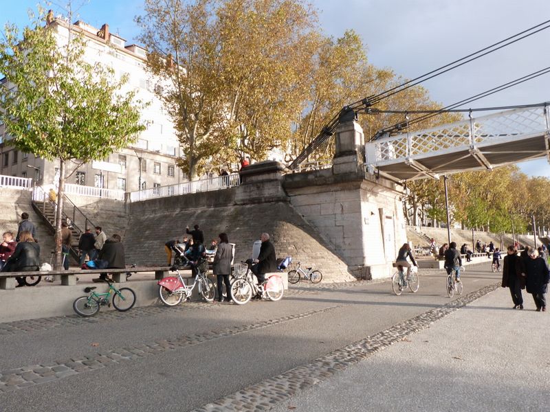 Pont : Passerelle du collège à Lyon en 2013 , Viarhôna