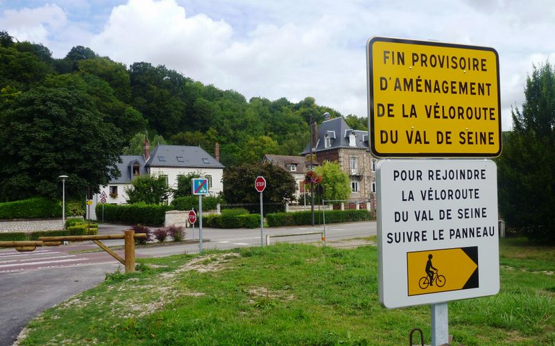 Vélo-route du val de Seine en 2013 après Rouen