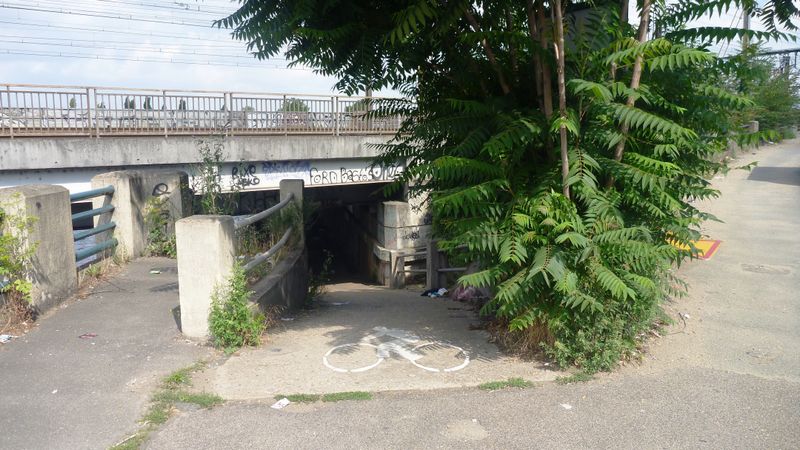 Ayant traversé à nouveau la Seine, à Jusivy, non la re-traversons ici pour la piste cyclable sous le pont de villeuneuve st Georges