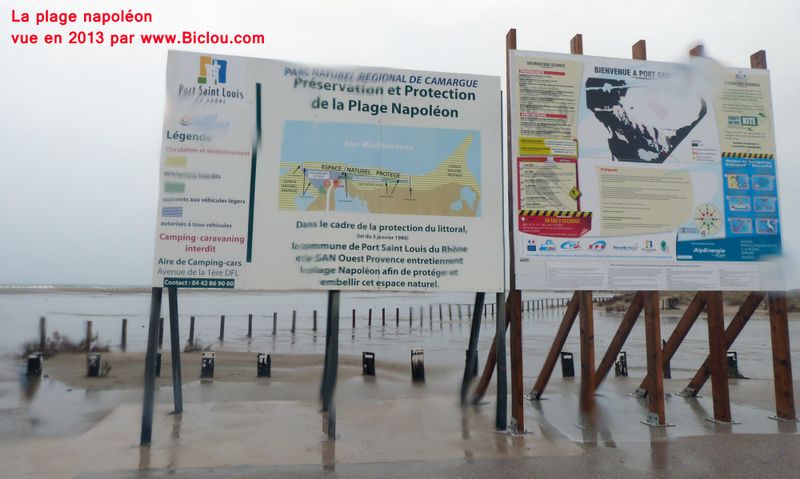 Aménagements sur la plage Napoléon au sud de Port saint louis du Rhône en 2013