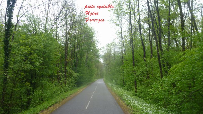 La piste cyclable du côté de Marlens est bien verte en cet avril 2014