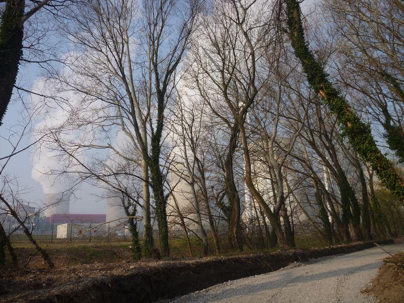 la piste cyclable de Cruas en constrution mars 2014