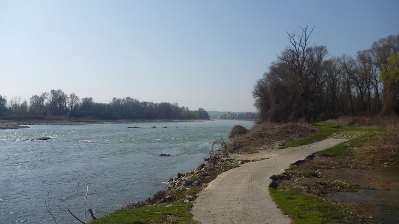 Le Rhône s'approche de Bourg San Andéol (2014)