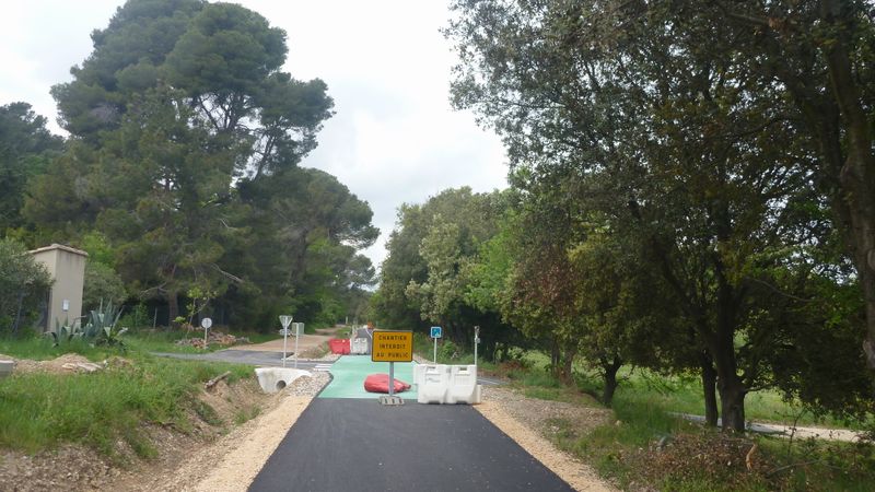 Voie verte de Comps - MontFrin - Beaucaire en travaux en avril 2015