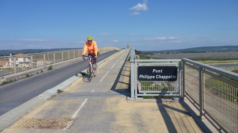 Le pont Philippe Chappotin au dessus du canal du Rhône à Sète en 2015, sur ViaRhôna ?