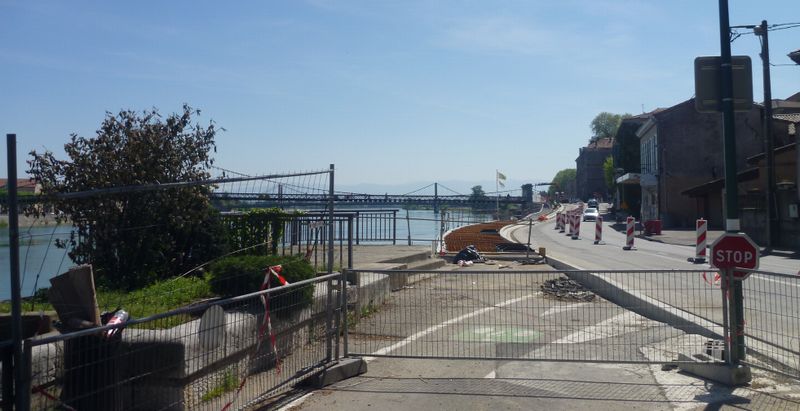Travaux ViaRhôna en mai 2015 à Tournon