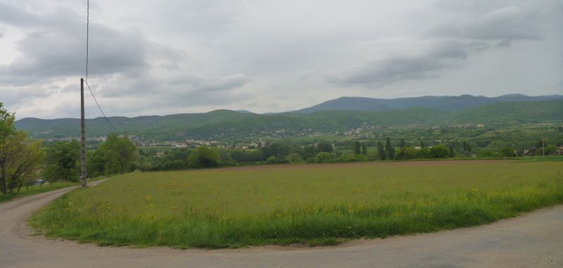 Panarama sur l'ardèche, vu de la voie verte de La Payre en 2015
