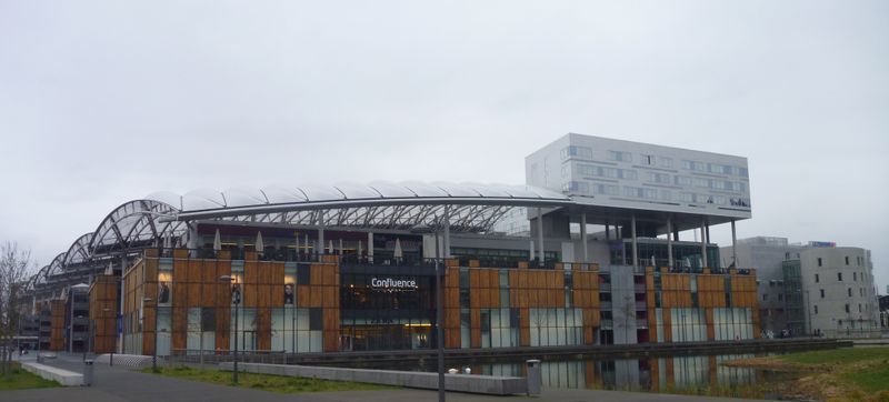 Arrivée à La confluence Rhône Saône de Lyon, en 2015
