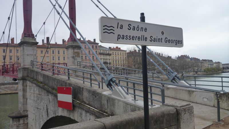 Passerelle Saint Georges sur la Saône en 2015 à Lyon