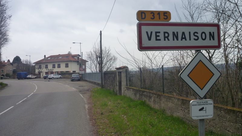 Vernaison sur la D 315 en 2015