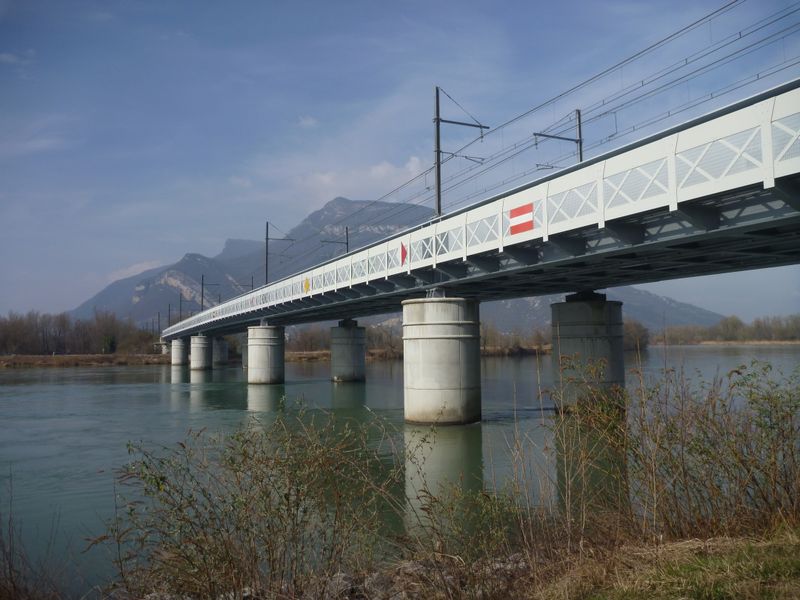 Pont Sncf sur le Rhône à Vions 2015