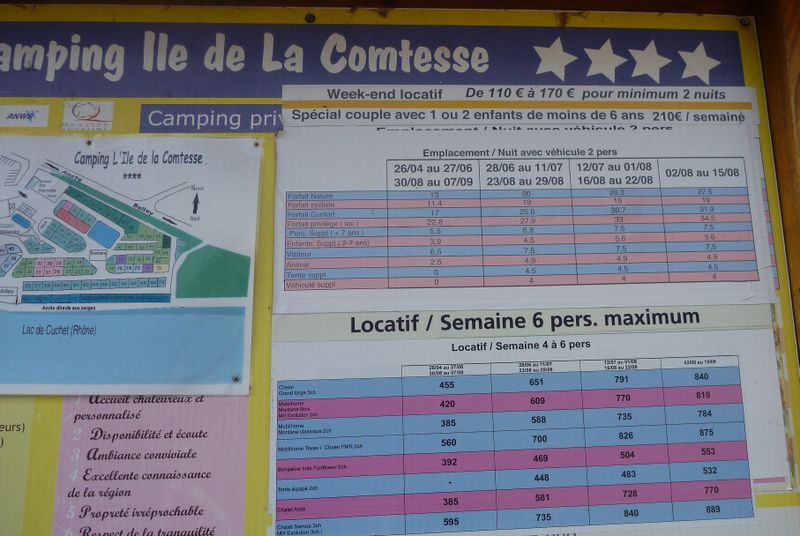 La Comtesse : prix trop élévés pour cyclistes. 19 euros ! lol..
