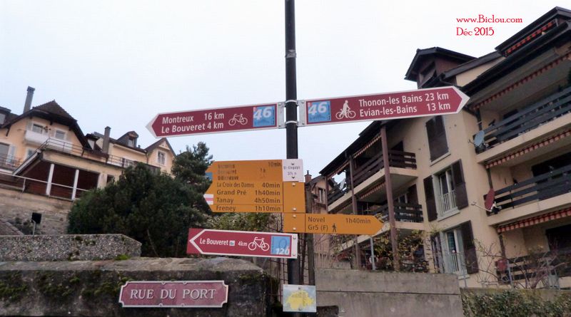 Balisage Suisse à Vélo 46 à Saint Gingolph ..