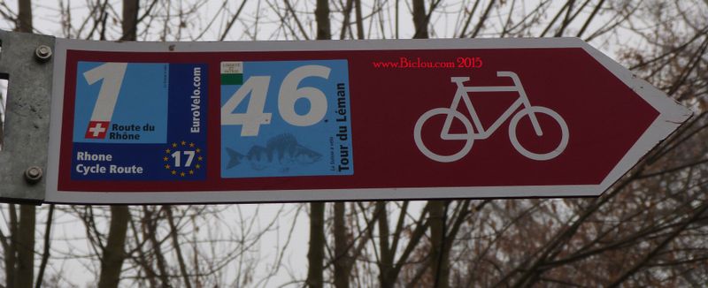 EuroVelo 17 et Suisse à Vélo au Bouveret en 2015