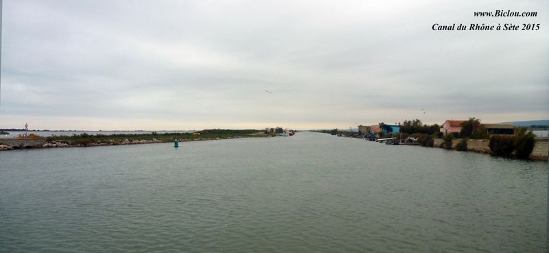 Le canal du Rhône à Sète en 2015, au niveau de Maguelone