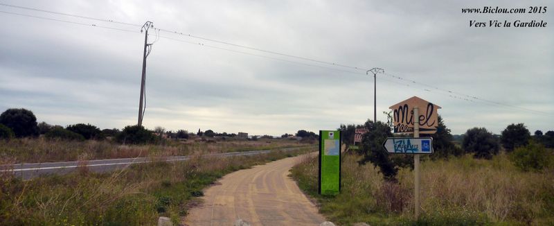 D116 Vic la gardiole : piste dite cyclable ou presque , à VTC ca va ..