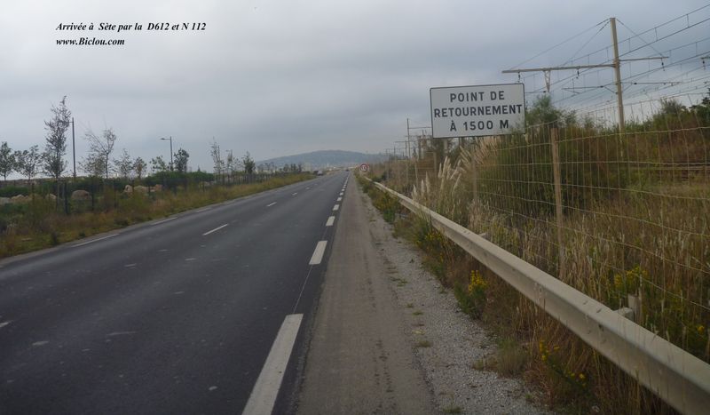 Retour en arrière : Voici l'Arrivée à Sète à bicyclette ? par le D 612